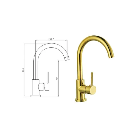 Смеситель для кухни HFG-81256 Gold