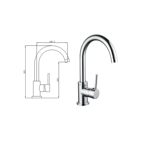 Смеситель для кухни HFG-81256 Chrome